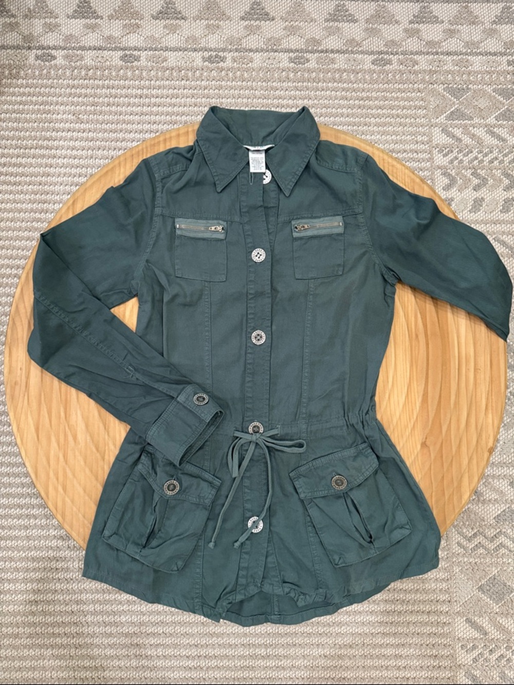 NWOT Hard Tail Teal Green Drawstring Utility Jacket